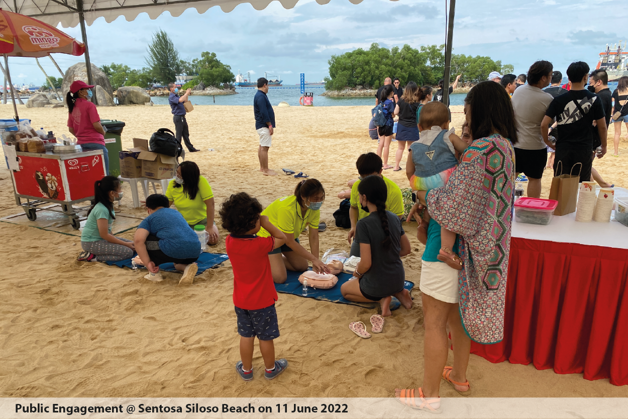 Photo of DARE public engagement at Sentosa Siloso Beach on 11 June 2022.